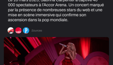 Sabrina Carpenter conquiert Paris. (Sources : NRJ, France Inter, Le Parisien)