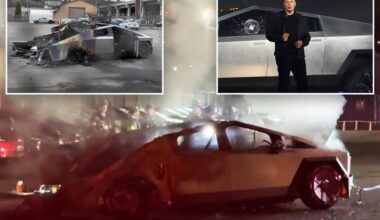 Seattle fire burns Tesla Cybertrucks amid Elon Musk protests