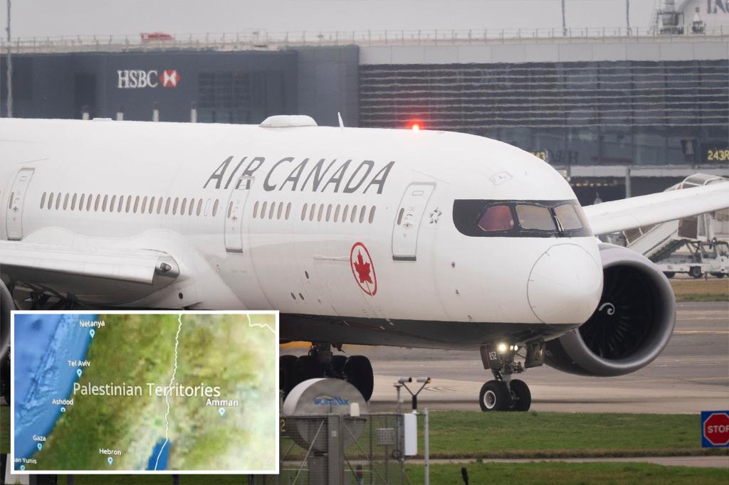 Air Canada apologizes for replacing Israel with the name 'Palestinian territories' on its planes' maps