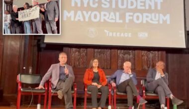 Lefty NYC mayoral hopeful Brad Lander mobbed by climate protesters during candidate forum