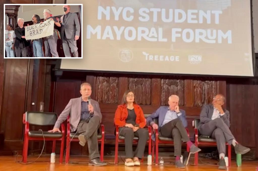 Lefty NYC mayoral hopeful Brad Lander mobbed by climate protesters during candidate forum