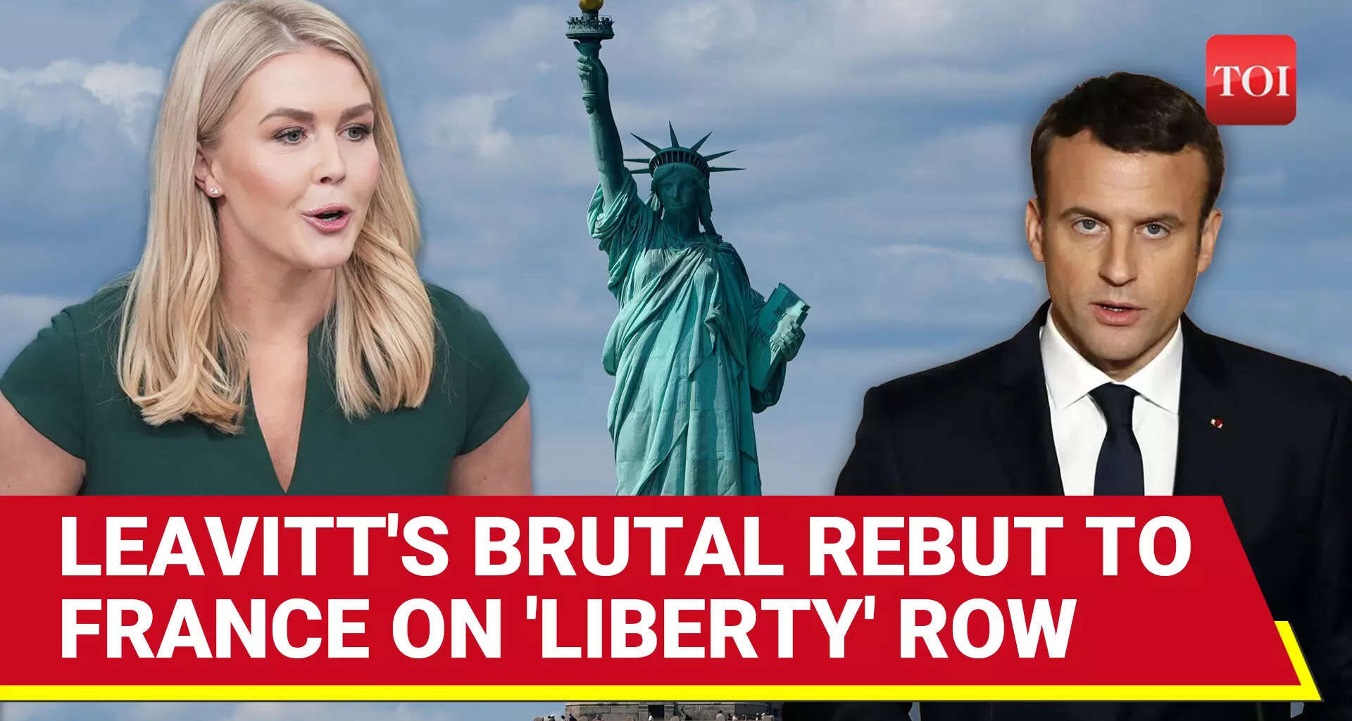 Leavitt Shuts Down French Leader On Statue Of Liberty Return