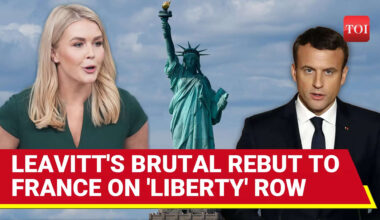 Leavitt Shuts Down French Leader On Statue Of Liberty Return
