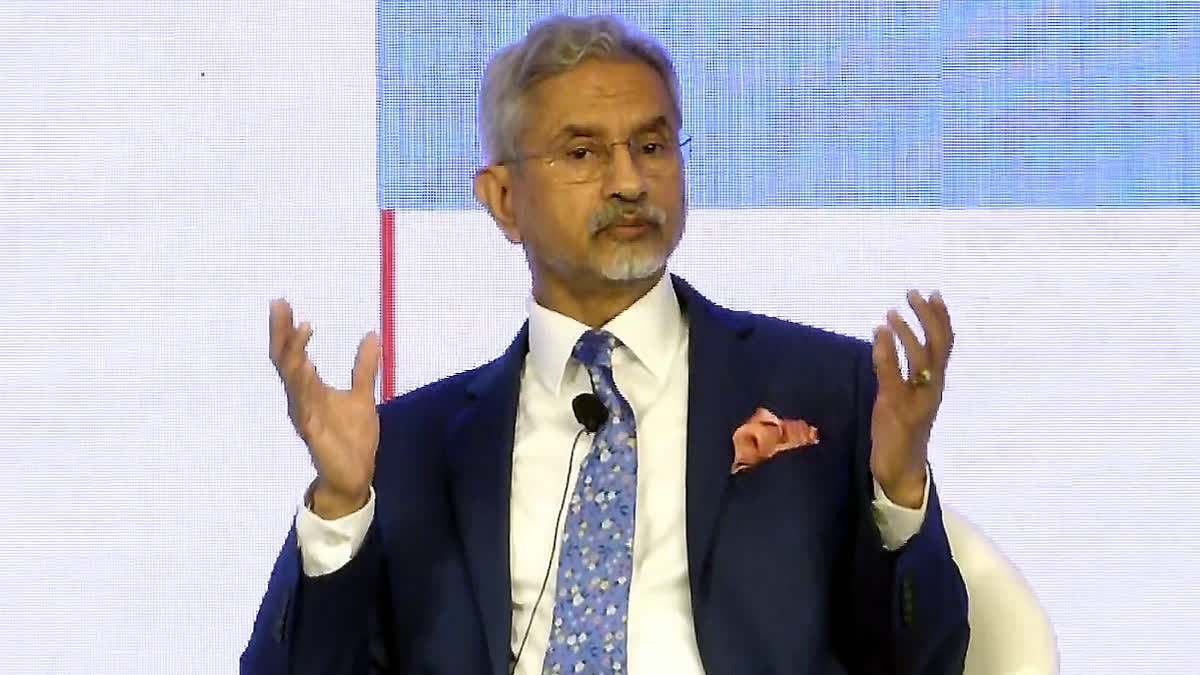 Union External Affairs Minister S Jaishankar addresses a session at the Raisina Dialogue 2025, in New Delhi, March 18, 2025.