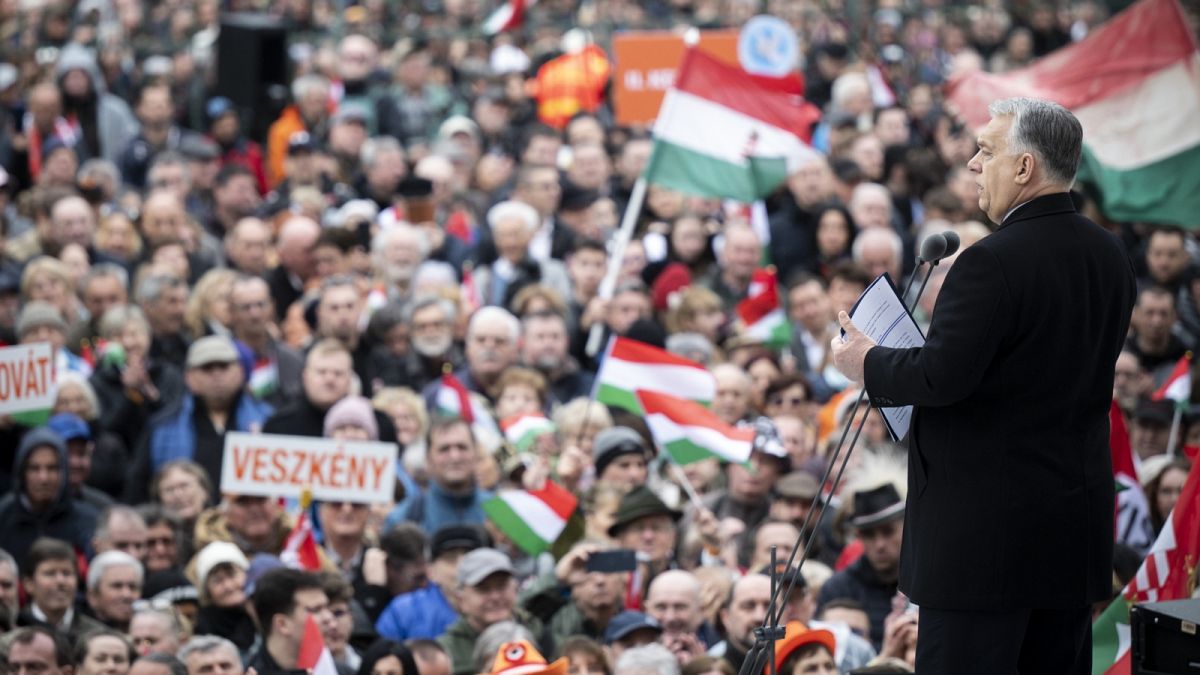 Hungary's Russia-friendly prime minister attacks the EU in nationalist speech