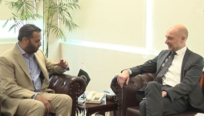 National Health Services and Regulation Minister Mustafa Kamal(left) and Danish Ambassador Jakob Linulf in a meeting on March 18, 2025.— Facebook@KamalMQM