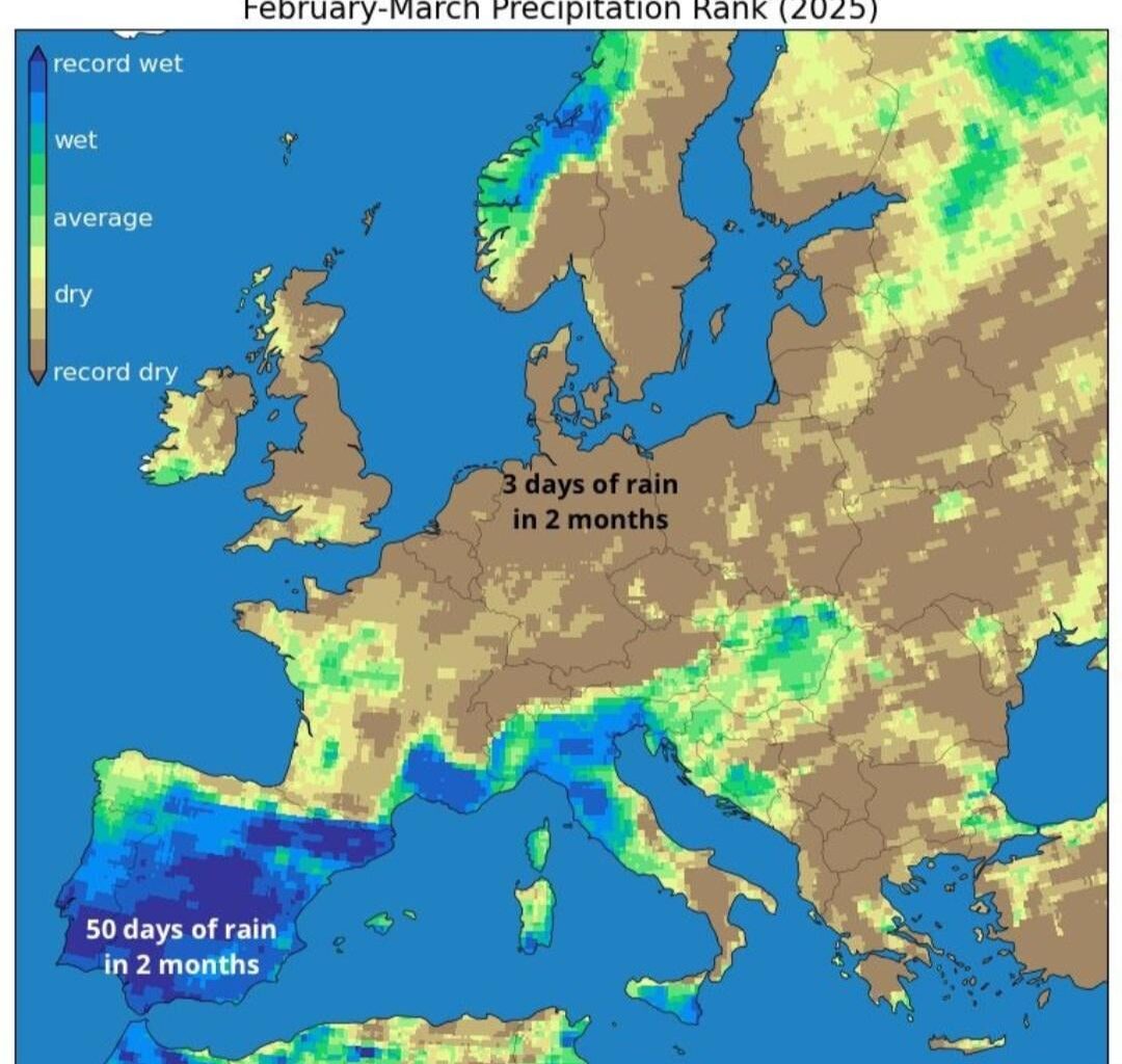 New map just dropped. Wet Europe vs dry Europe