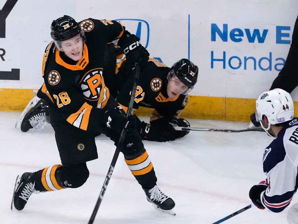 Jimmy Lambert playing for the AHL's Providence Bruins in 2024. © Kris Craig/The Providence Journal / USA TODAY NETWORK