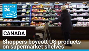 Canadians fight back Trump tariffs: Shoppers boycott US products on supermarket shelves