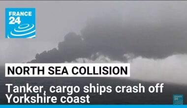 Tanker hired by US military ablaze off UK after being hit by container ship • FRANCE 24 English