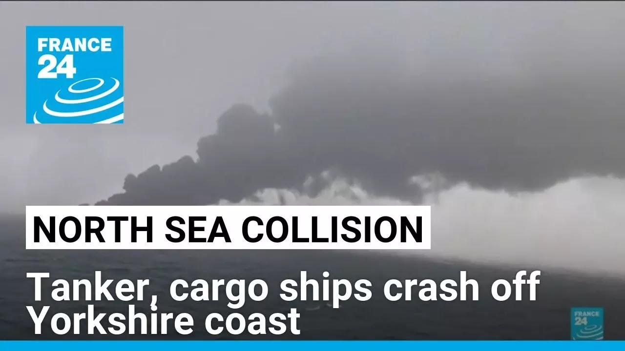Tanker hired by US military ablaze off UK after being hit by container ship • FRANCE 24 English