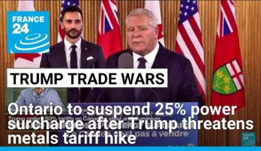Ontario premier says to suspend 25% electricity surcharge on US states • FRANCE 24 English