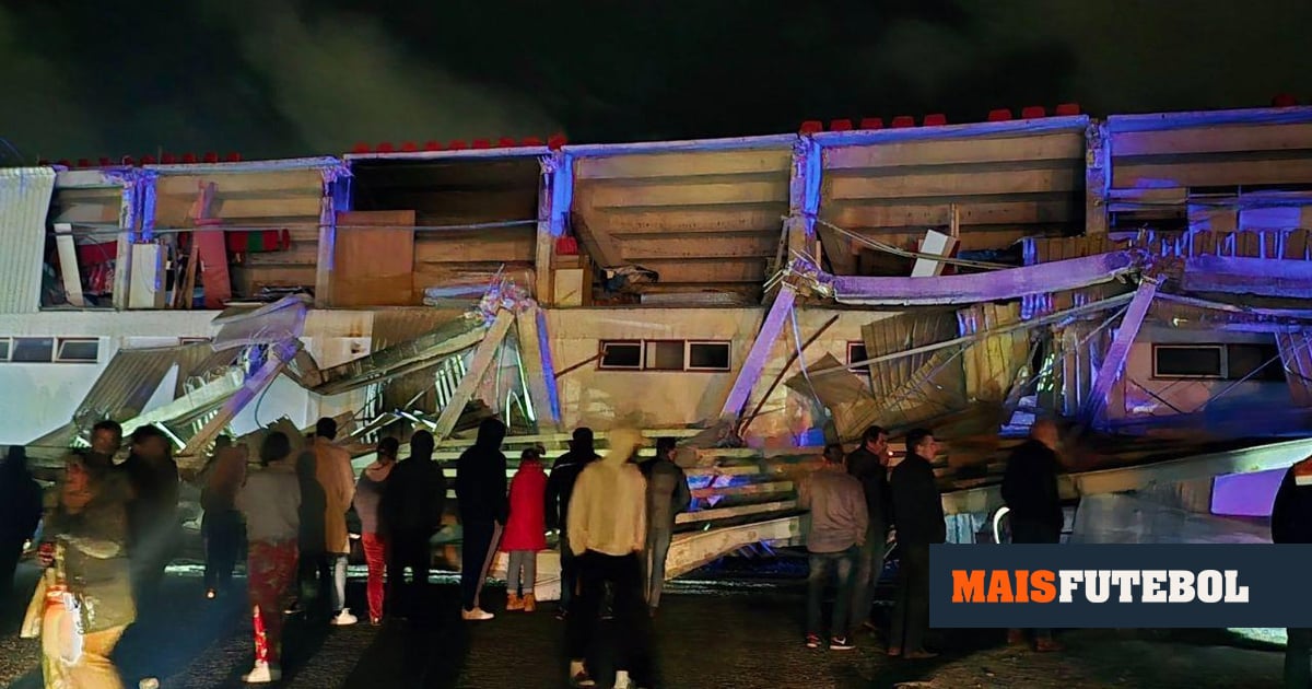 VÍDEO: mau tempo em Portugal faz cair cobertura de estádio