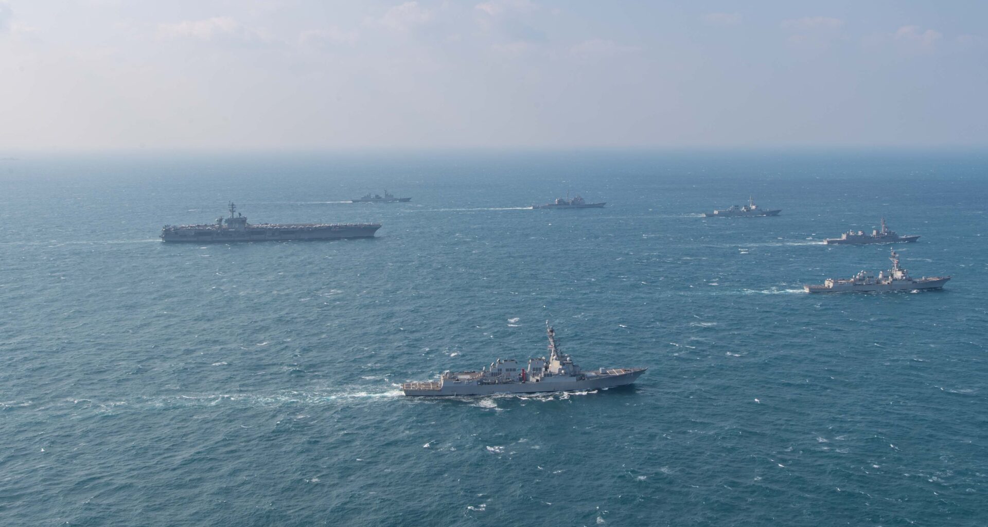 U.S. Aircraft Carrier Conducts Trilateral Naval Exercise