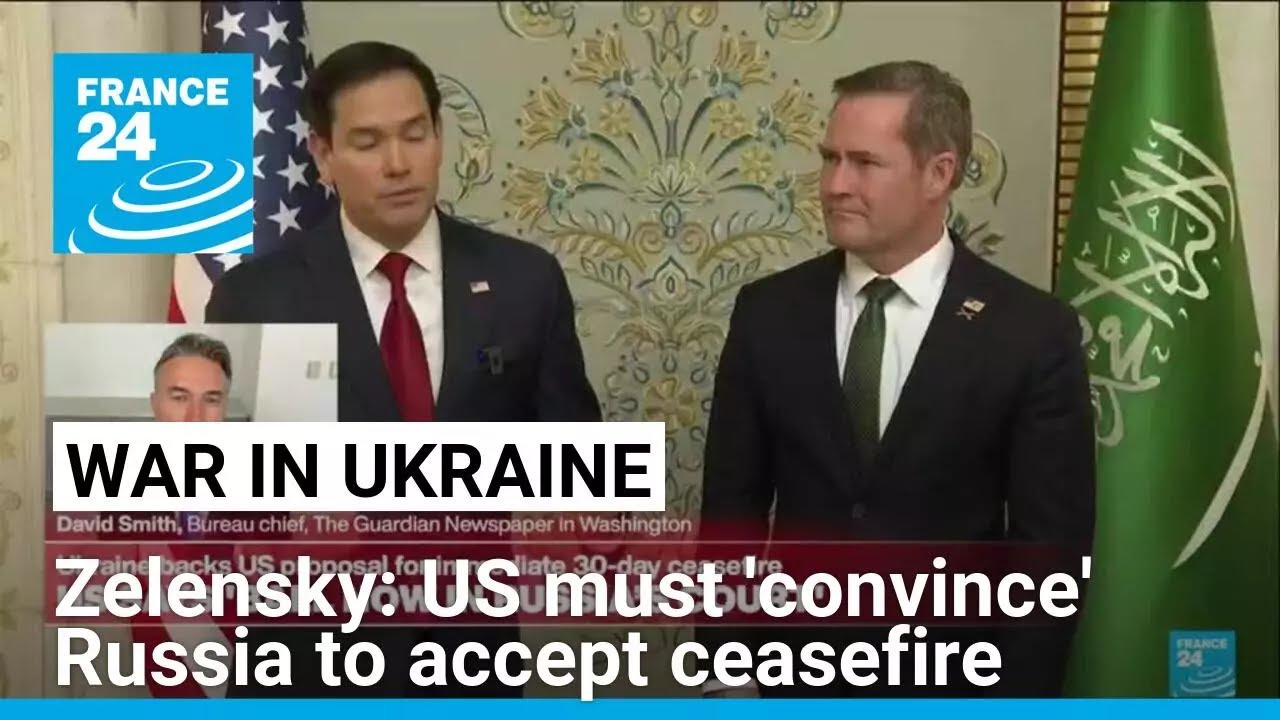 Zelensky says US must now 'convince' Russia to accept ceasefire proposal • FRANCE 24 English