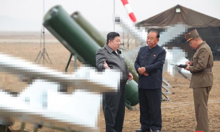 North Korea's Kim oversees test of new 'suicide drones'