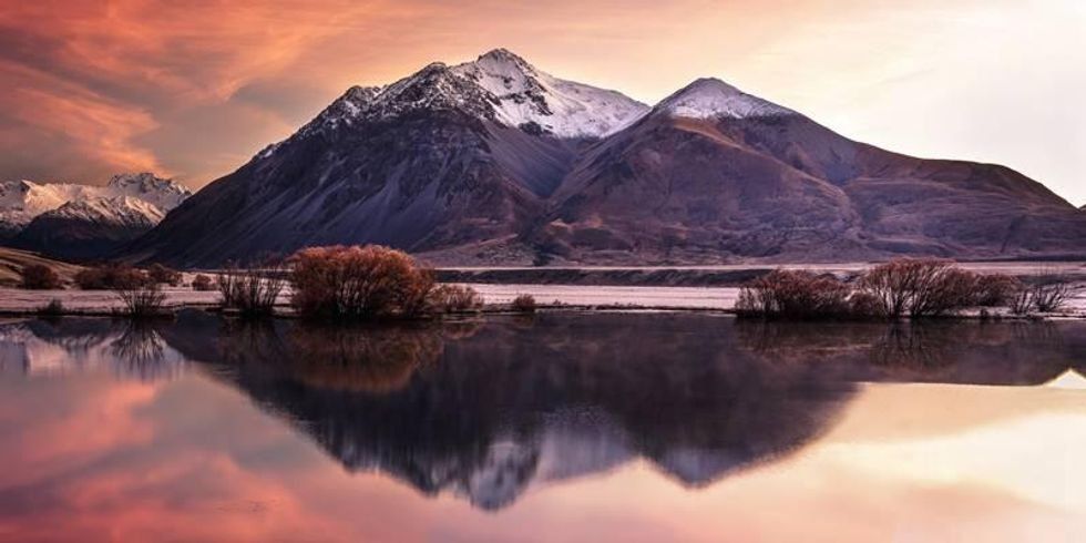 new zealand, mountain reflection, nature photography