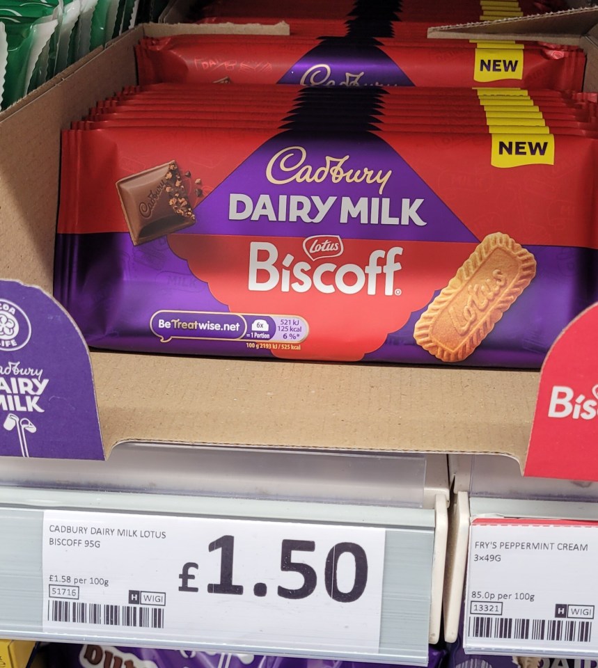Cadbury Dairy Milk Lotus Biscoff chocolate bar in Iceland.