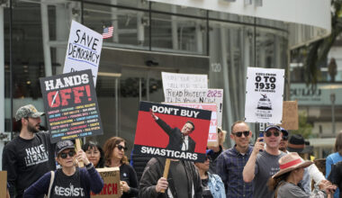 Anti-Musk protesters target Tesla showrooms in US, UK, Europe; car torched in Germany | On cam