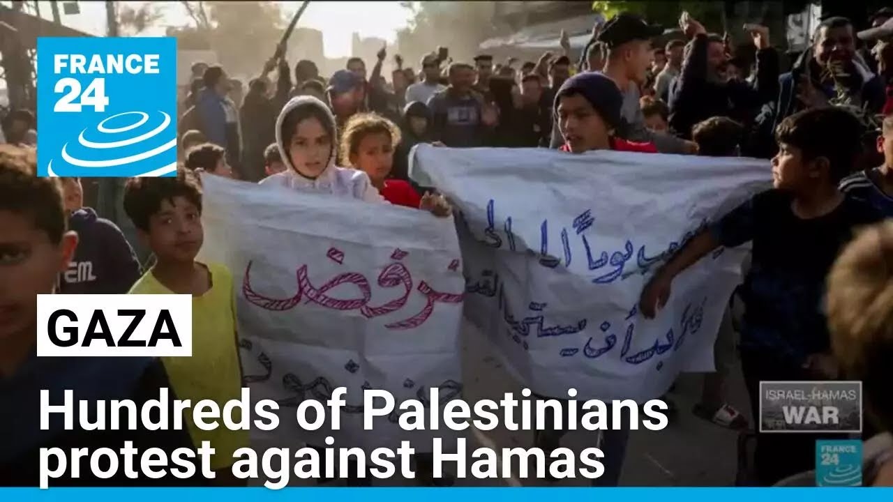 Hundreds of Palestinians protest against Hamas in Gaza • FRANCE 24 English