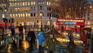 Trafalgar Reflections (My first London Oil painting of 2025)