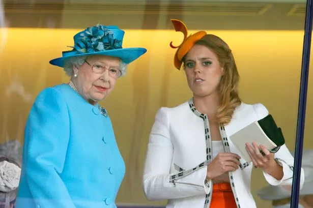 Queen Elizabeth II talks with Princess Beatrice of York 