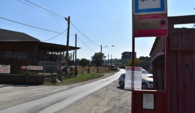 A bus stop in Kúty.