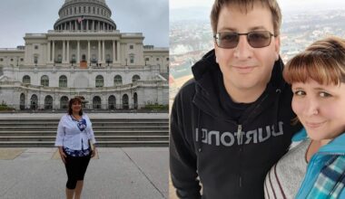U.S. Capitol in Washington, D.C./Andrea (Kovalak) Wulff with her husband in Trenčín, western Slovakia.