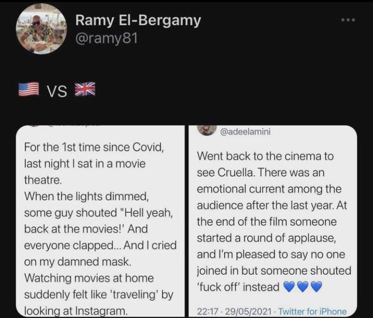 Heading back to the movies: US v UK