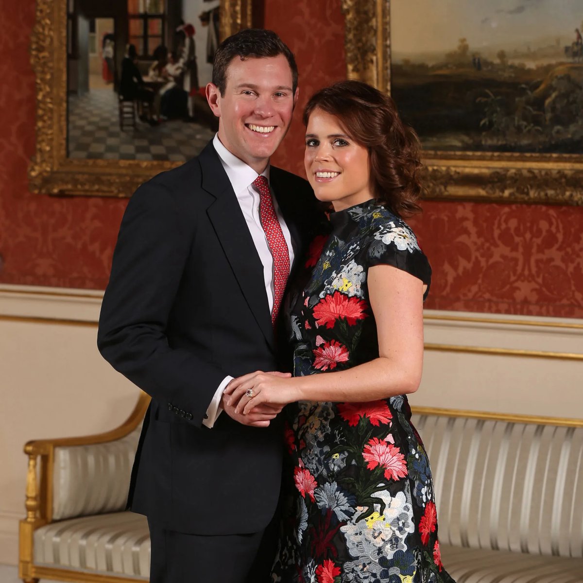 Jack Brooksbank and Princess Eugenie's official engagement portraits, January 2018 (Jonathan Brady/PA Images/Alamy)