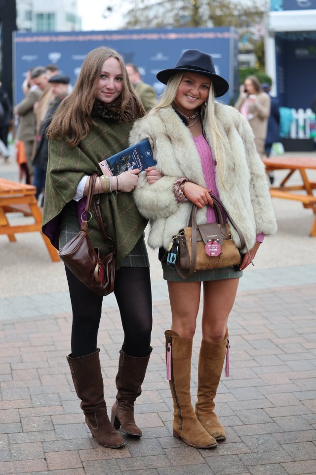 Two women at the Cheltenham Festival.