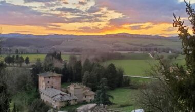 Sunset in Morcella Province of Perugia in Umbria.