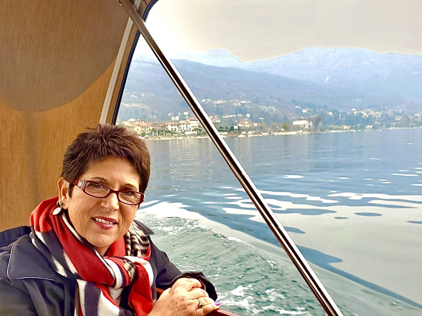 Enjoying cruising along stunning Lake Maggiore!