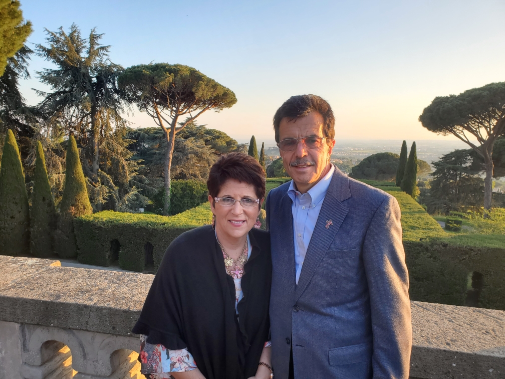 Teresa Tomeo alongside her husband Deacon Dominick Pastore visiting the Vatican Gardens. 