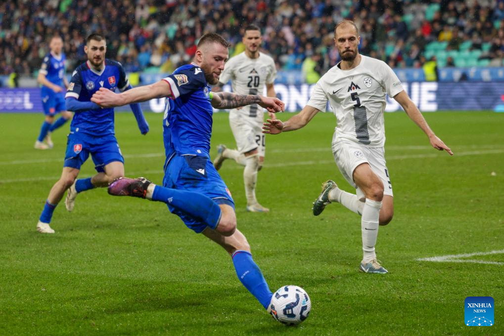 UEFA Nations League B play-offs 2nd leg football match: Slovenia vs. Slovakia-Xinhua