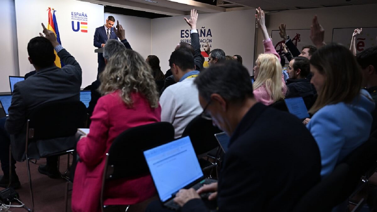El presidente Sánchez no comparte el término rearmar y quiere dirigirse a los españoles de otra manera al hablar de mejorar la seguridad y las capacidades de defensa europeas - PHOTO/ Pool Moncloa-Borja Puig de la Bellacasa-Pool UE
