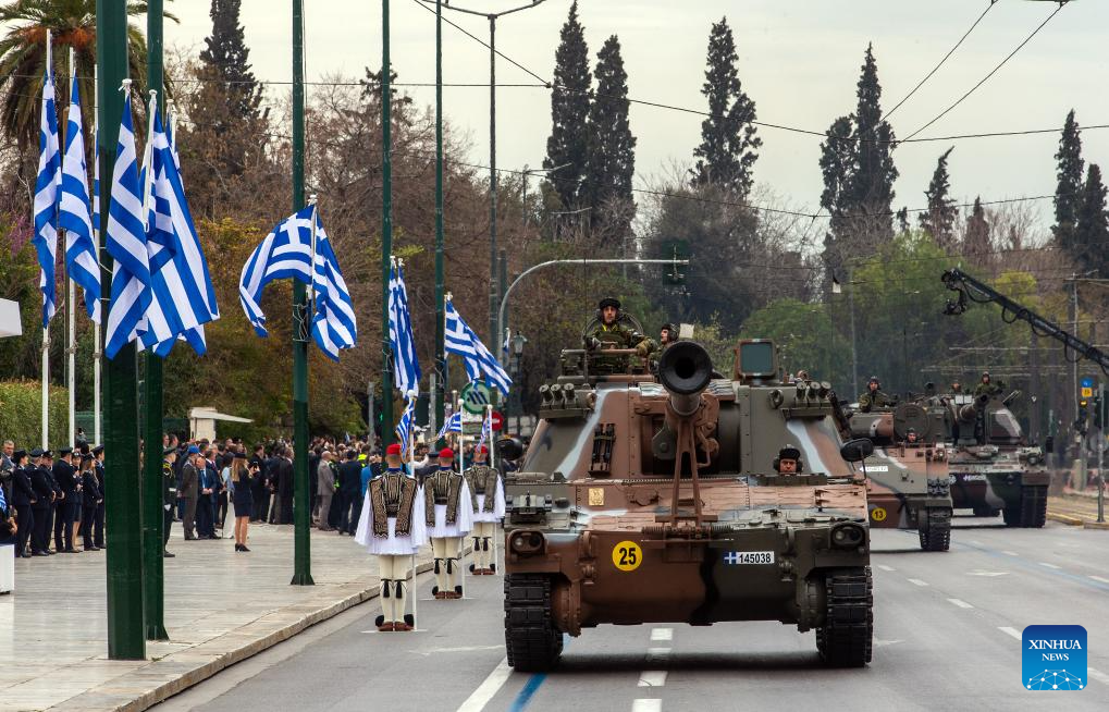 Greece commemorates Independence Day with military parade-Xinhua
