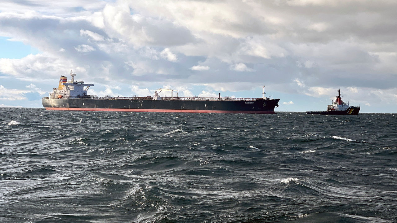 The tanker 'Eventin', flying the Panama flag  is labelled part of Russia's sanctions-breaching "shadow fleet"