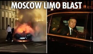One of Putin' limos just blew up in Moscow!