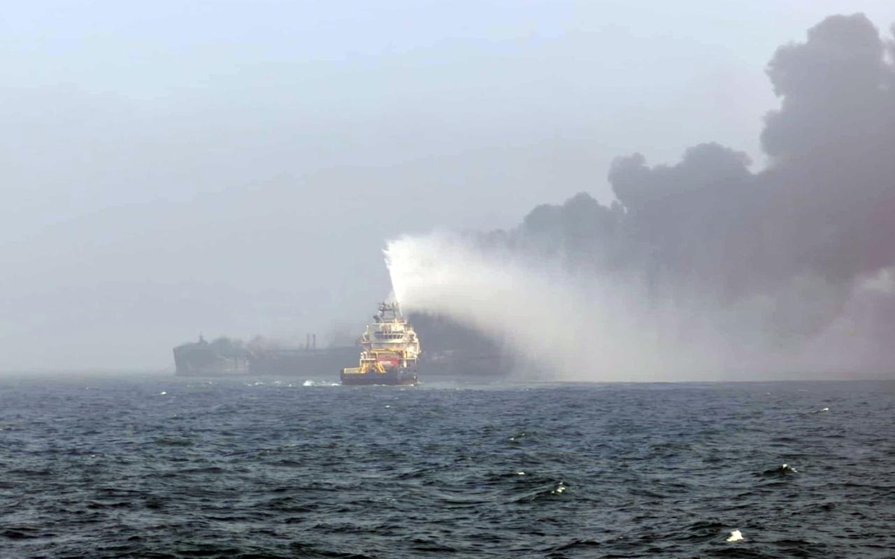 Handout photo of black smoke billowing into the air after a crash between an oil tanker and a cargo ship off the coast of East Yorkshire. Lifeboats and a coastguard helicopter were called to the collision in the Humber Estuary just before 10am, believed to involve a US-flagged tanker called the MV Stena Immaculate. The American tanker was at anchor, according to ship tracking tool Vesselfinder. So far 32 casualties have been brought ashore - but some crew members are yet to be accounted for, a port boss has said.  Issue date: Monday March 10, 2025. PA Photo. See PA story SEA Collision. Photo credit should read: Bartek Smialek/PA Wire 

NOTE TO EDITORS: This handout photo may only be used in for editorial reporting purposes for the contemporaneous illustration of events, things or the people in the image or facts mentioned in the caption. Reuse of the picture may require further permission from the copyright holder. 

