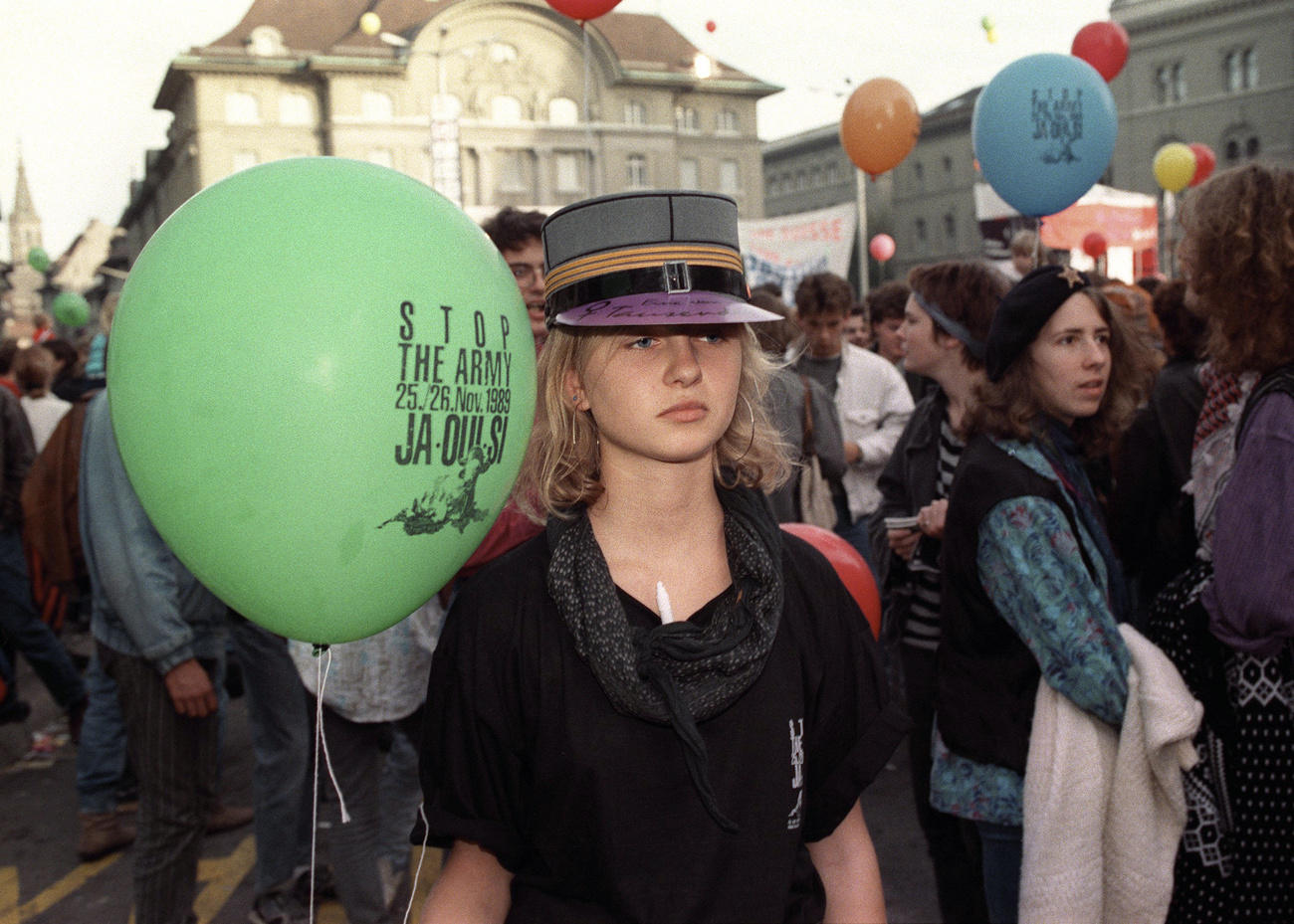 Campaigner with a balloon in 1989