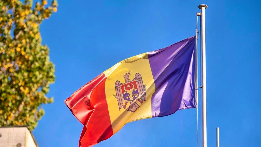 ARCHIVE - The flag of the Republic of Moldova. Photo: Christophe Gateau/dpa