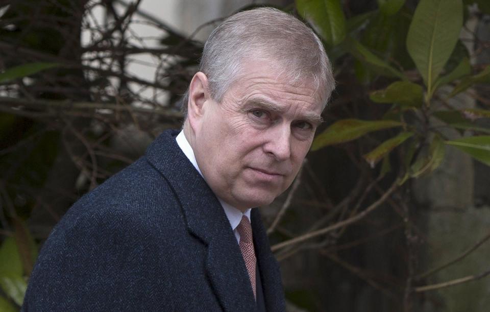 Prince Andrew looking away from the