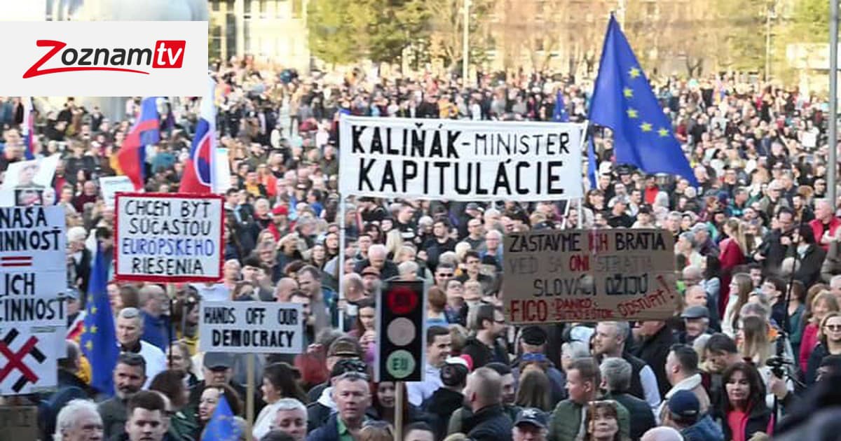 Protestné zhromaždenie Slovensko je Európa