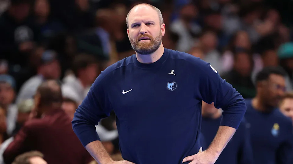 DALLAS, TEXAS - DECEMBER 03: Head coach Taylor Jenkins of the Memphis Grizzlies looks on during the first half of an Emirates NBA Cup game against the Dallas Mavericks at American Airlines Center on December 03, 2024 in Dallas, Texas. NOTE TO USER: User expressly acknowledges and agrees that, by downloading and/or using this photograph, user is consenting to the terms and conditions of the Getty Images License Agreement. (Photo by Sam Hodde/Getty Images)