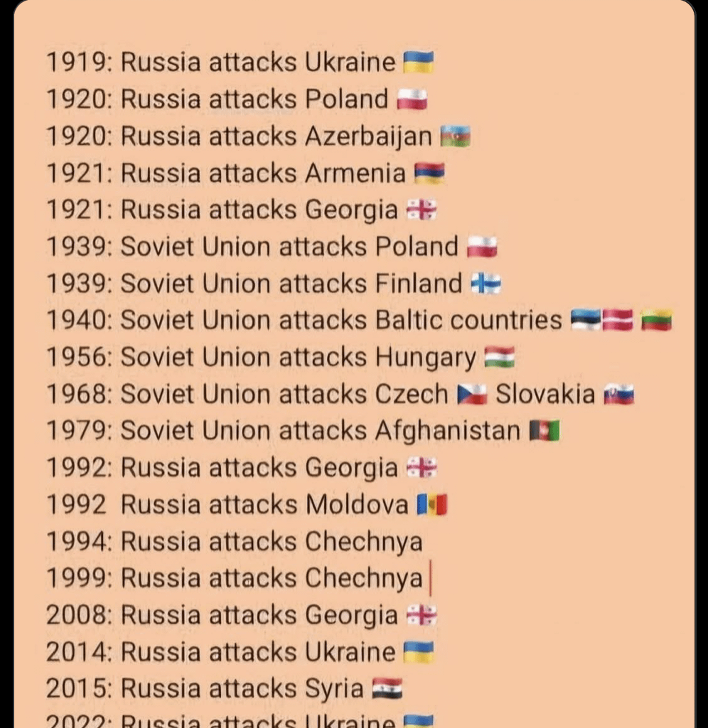 The best response to this question posed by the MAGA crowd: "Why is Russia the enemy?"