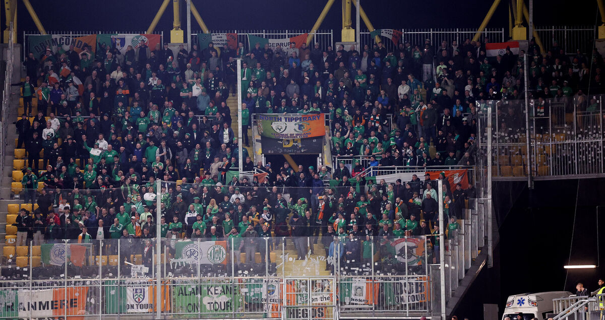 Ireland fans celebrate after the game. Picture: INPHO/Kostadin Andonov