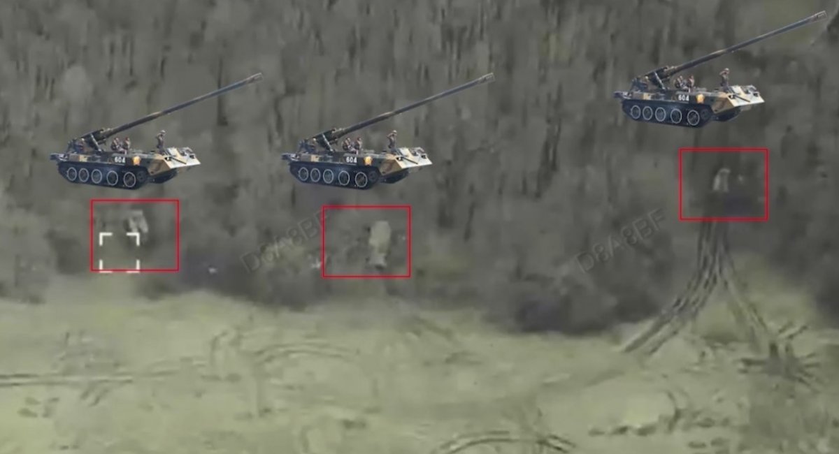 North Korean Koksan self-propelled artillery systems in russia’s Kursk region / screenshot from video