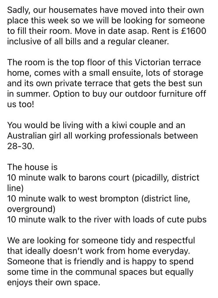 £1600 a month but you can’t work from home..