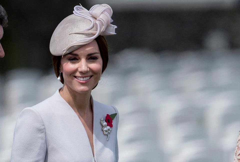 Kate Middleton at the Tyne Cot Commonwealth War Graves Cemetry in Belgium in July 2017.